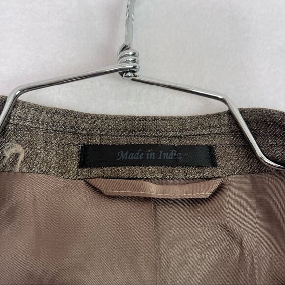 Lauren Ralph Lauren Sports Blazer Mens 44R Silk Wool Blend Plaid Taupe - Picture 7 of 13